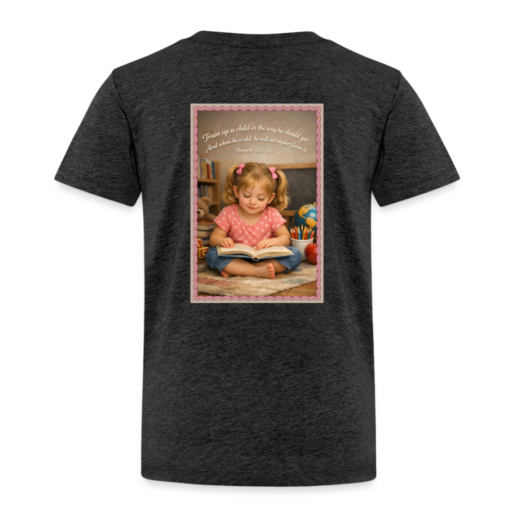 Homeschool Twin Girl — Kids' T-Shirt / Toddler Premium T-Shirt - charcoal grey
