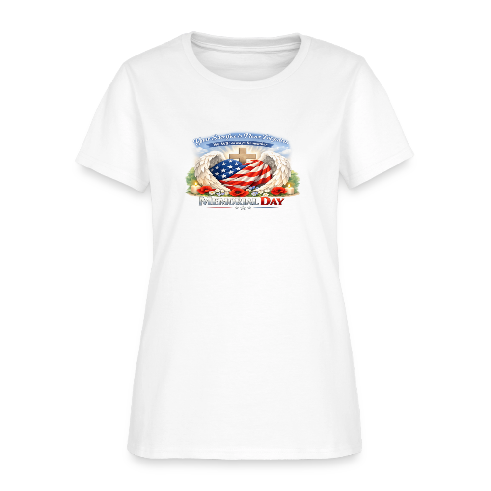 Memorial Day - Your Sacrifice is Never Forgotten | Women's T-Shirt - Classic Edition - white