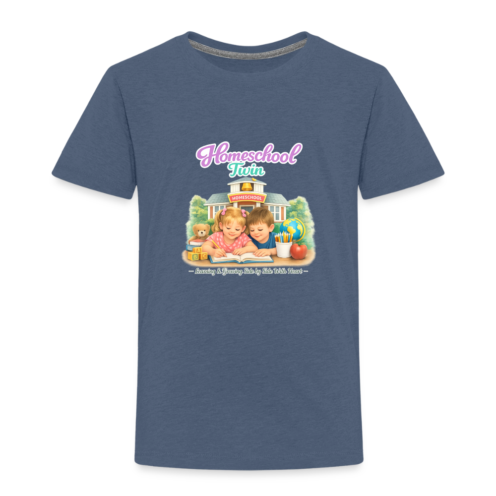 Homeschool Twin Boy — Kids' T-Shirt / Toddler Premium T-Shirt - heather blue