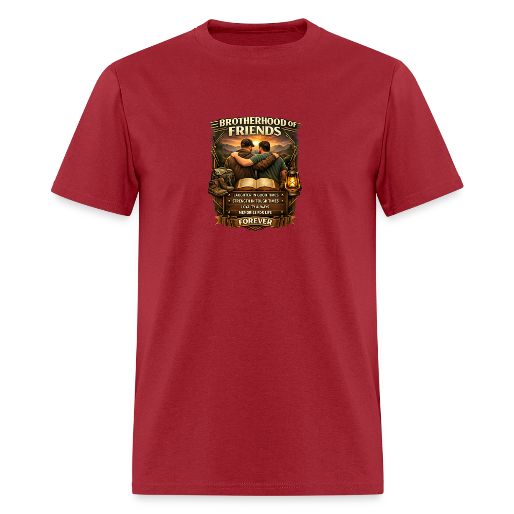 "Brotherhood of Friends" | Men's T-Shirt | GILDAN 5000 - dark red