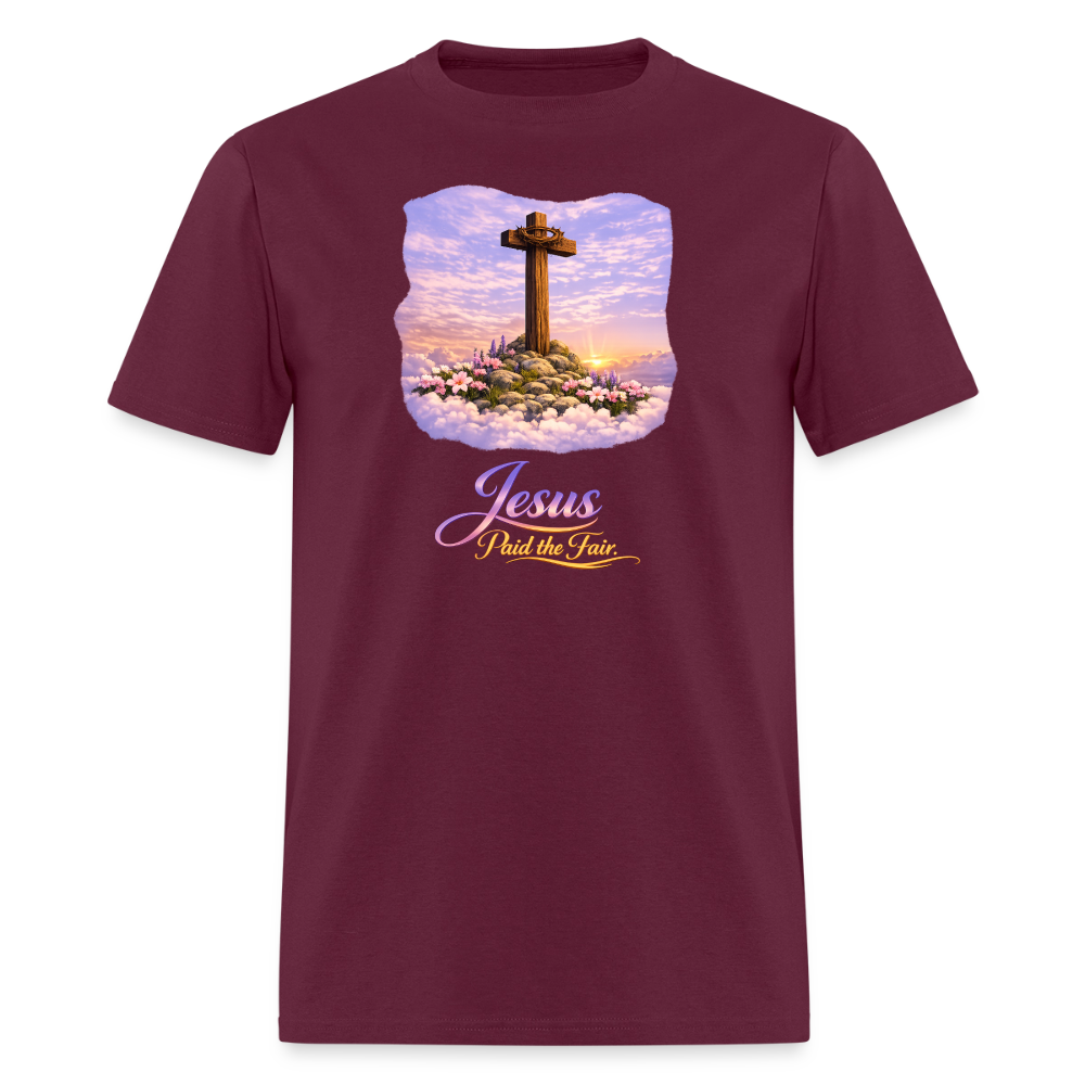 Jesus Paid the Fair | Men's T-Shirt | GILDAN 5000 - burgundy