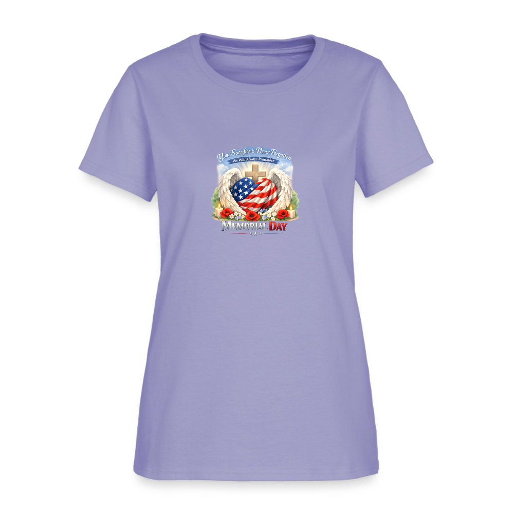 Memorial Day — "Your Sacrifice is Never Forgotten" | Women's T-Shirt - lavender