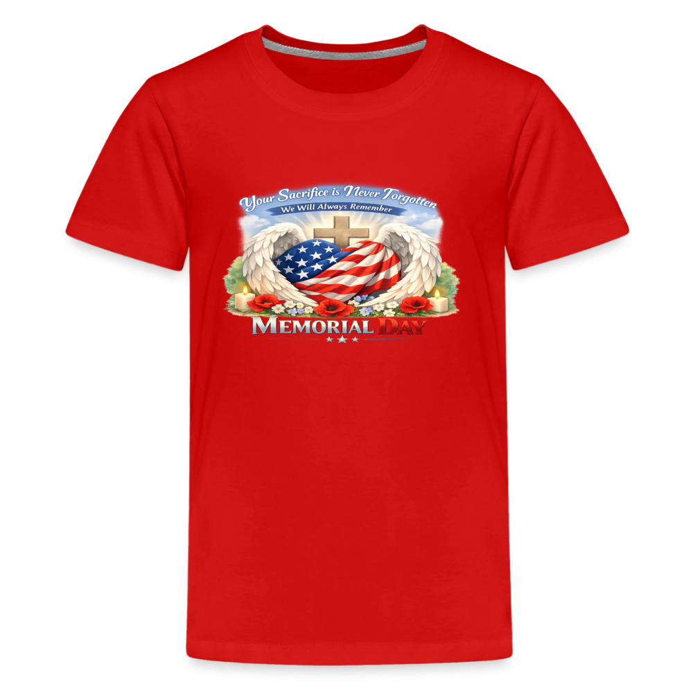 Memorial Day — "Your Sacrifice is Never Forgotten" | Kids' Premium T-Shirt - red