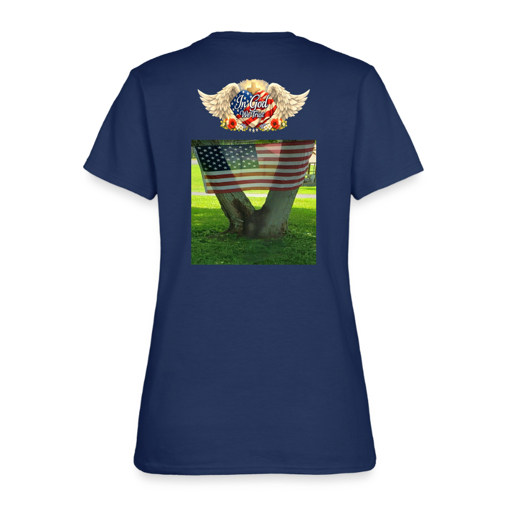 Memorial Day — "Your Sacrifice is Never Forgotten" | Women's T-Shirt — Classic Edition -  blue dusk