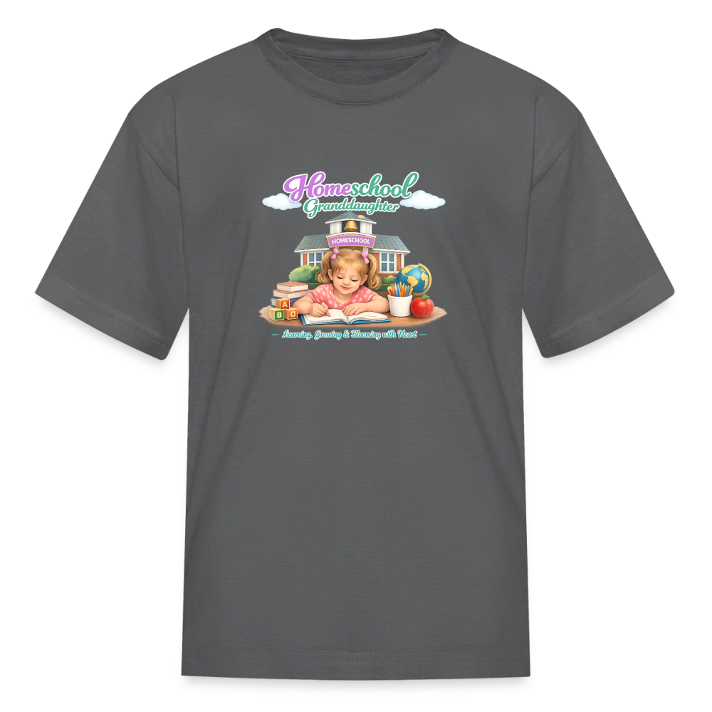 Homeschool Granddaughter | Girls' T-Shirt - charcoal
