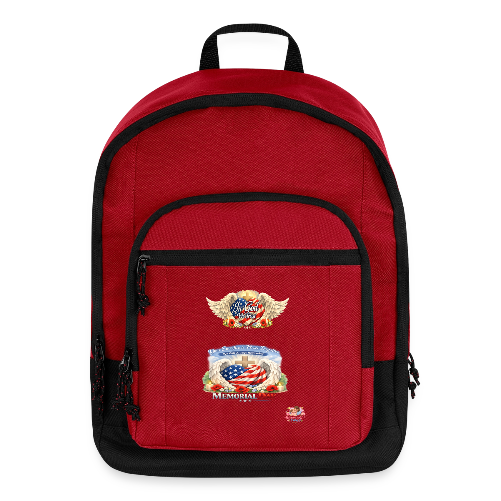 Memorial Day - In God We Trust | Patriotic Backpack - red