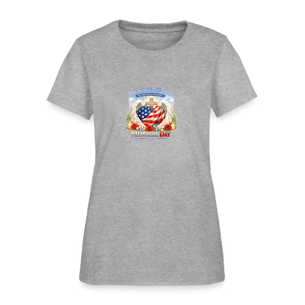 Memorial Day — "Your Sacrifice is Never Forgotten" | Women's T-Shirt - heather gray