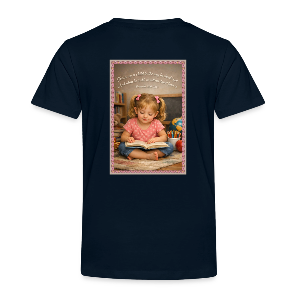 Homeschool Twin Girl — Kids' T-Shirt / Toddler Premium T-Shirt - deep navy