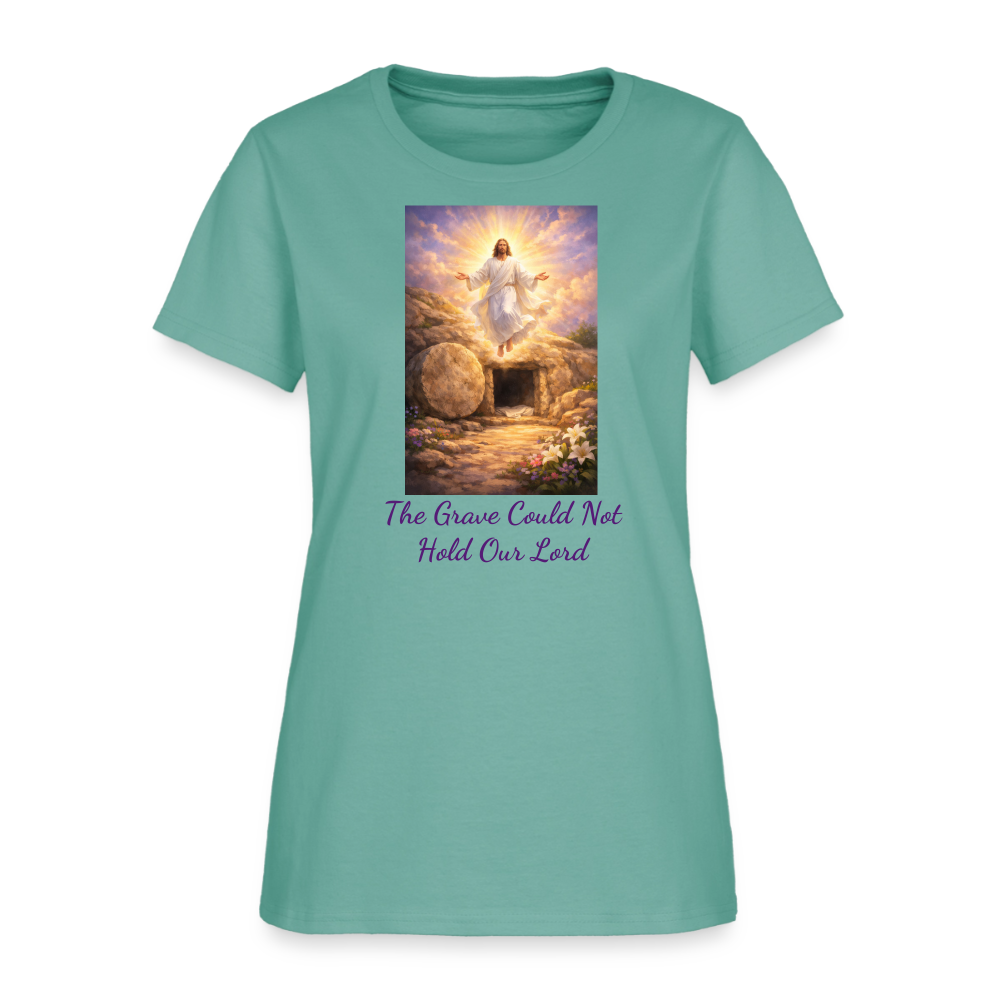 The Grave Could Not Hold Our Lord | Women's T-Shirt - aquatic