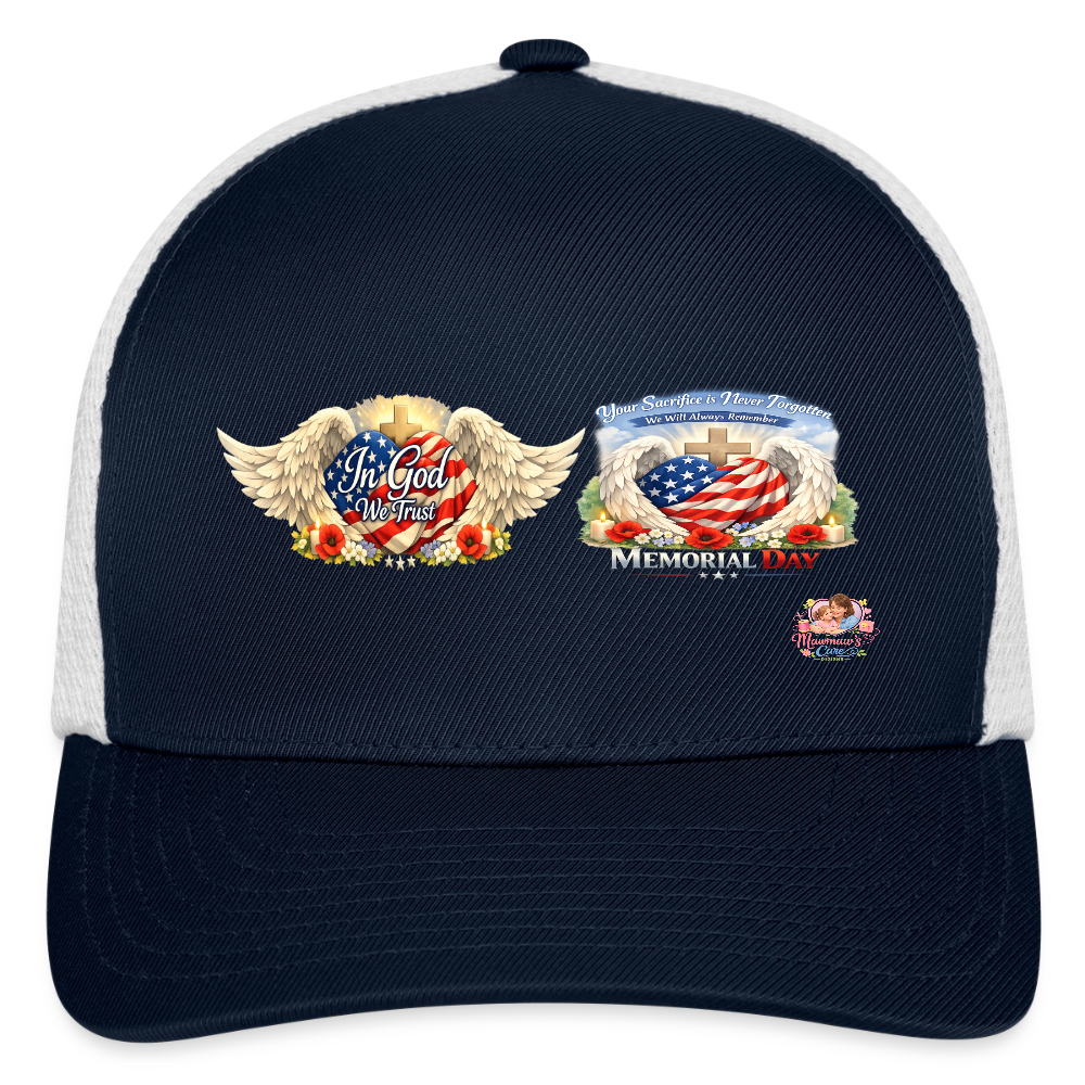 Memorial Day - Your Sacrifice is Never Forgotten | Flexfit Fitted Baseball Cap - navy/white