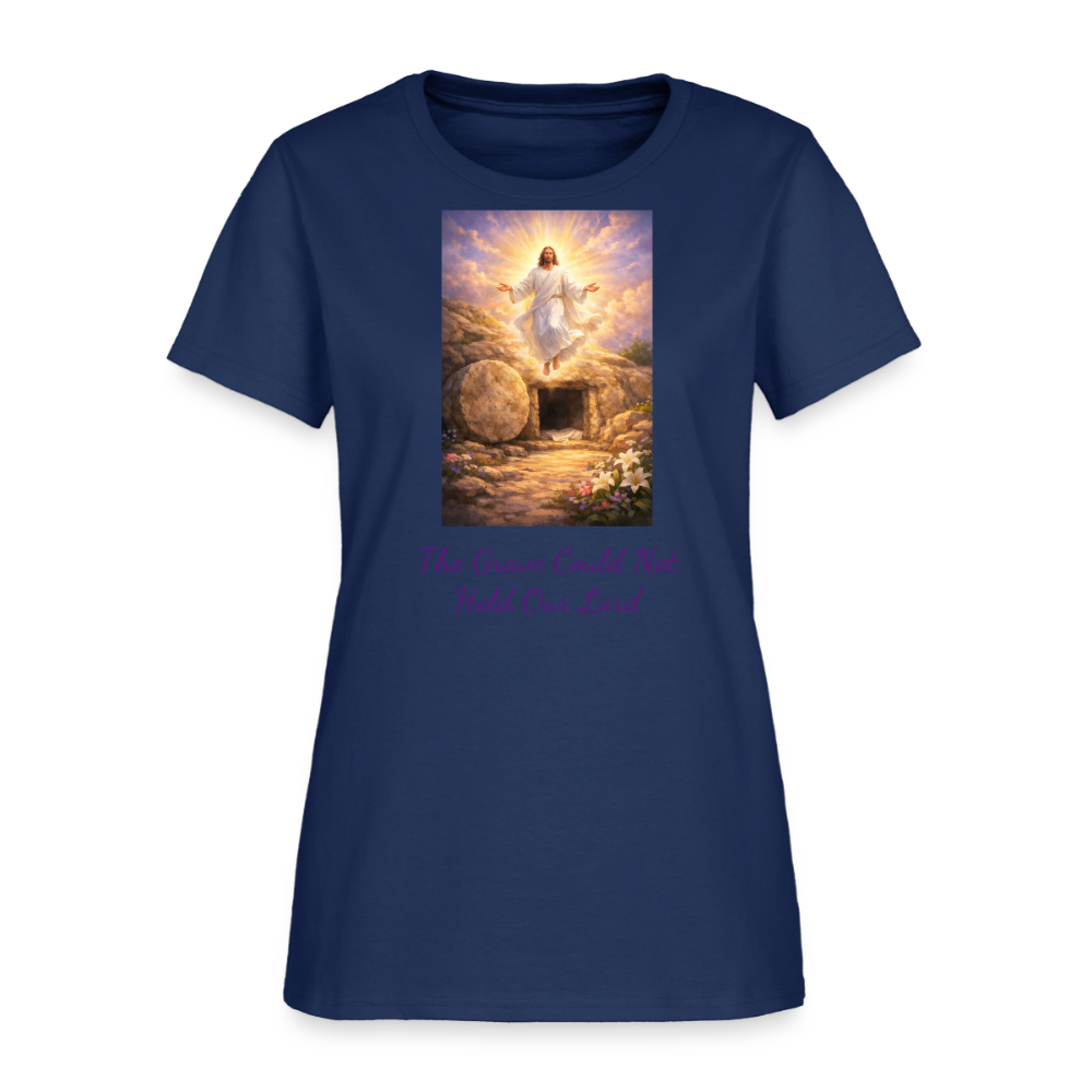 The Grave Could Not Hold Our Lord | Women's T-Shirt -  blue dusk