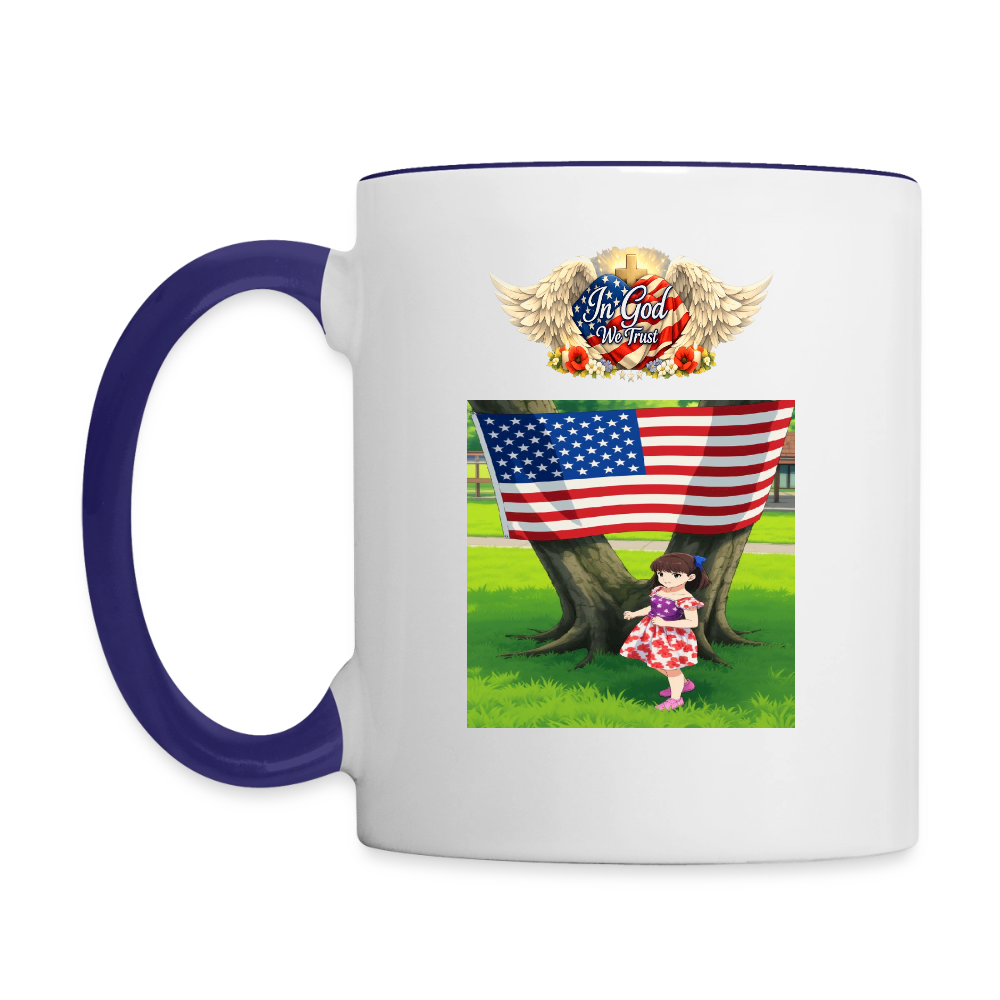 Memorial Day — "Your Sacrifice is Never Forgotten" Contrast Coffee Mug - white/cobalt blue