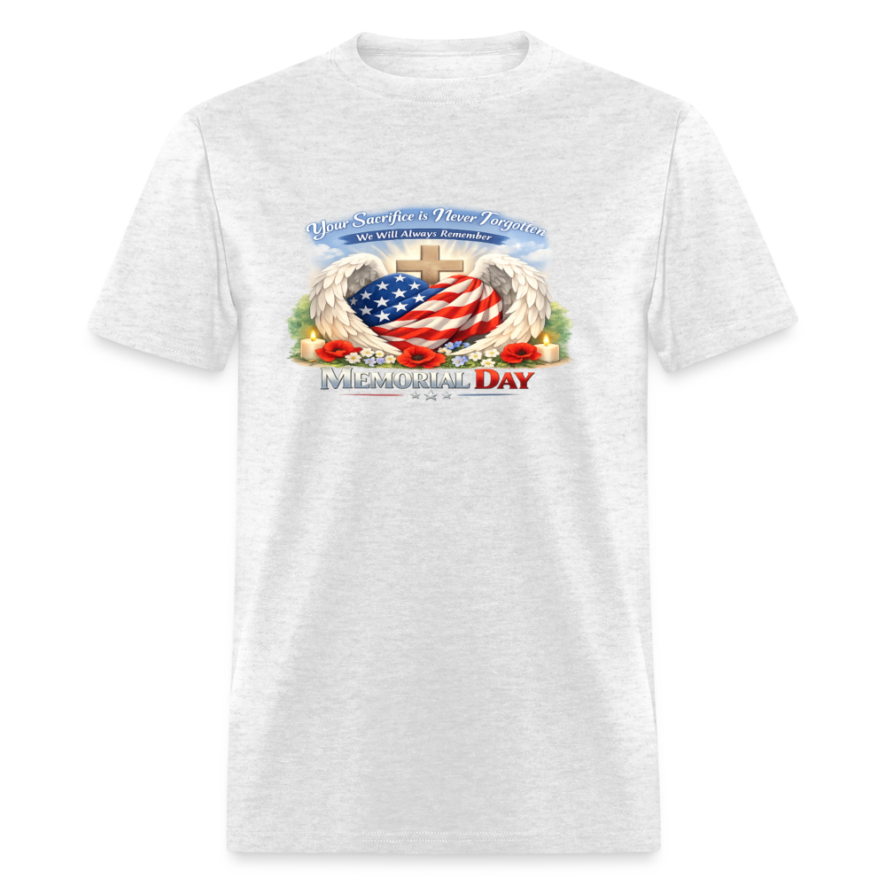 Memorial Day — "Your Sacrifice is Never Forgotten" | Men's T-Shirt — Classic Edition - light heather gray