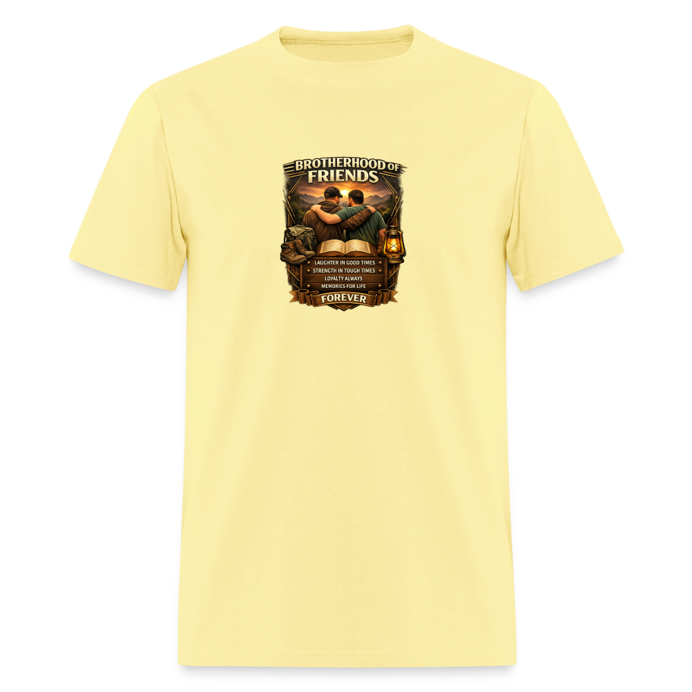 "Brotherhood of Friends" | Men's T-Shirt | GILDAN 5000 - cornsilk