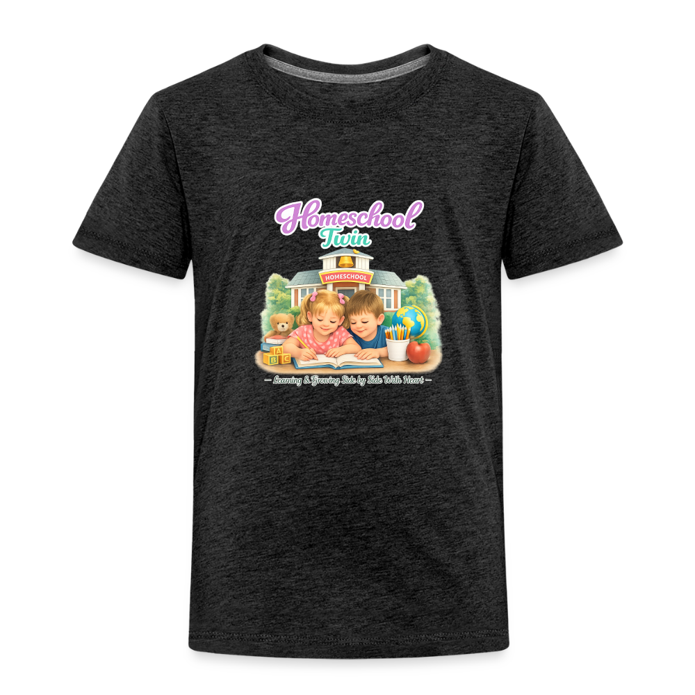 Homeschool Twin Boy — Kids' T-Shirt / Toddler Premium T-Shirt - charcoal grey