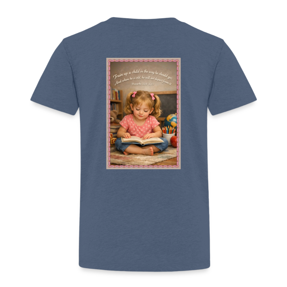Homeschool Twin Girl — Kids' T-Shirt / Toddler Premium T-Shirt - heather blue