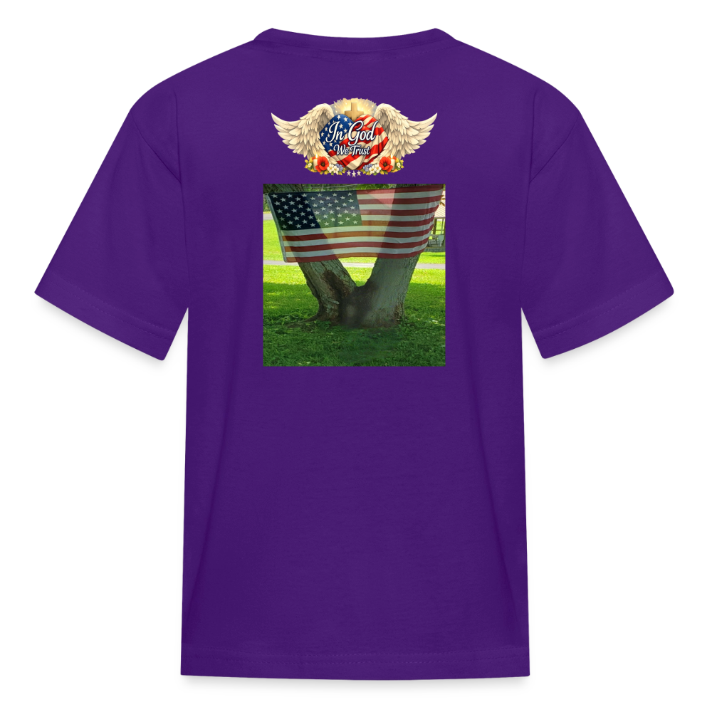 Memorial Day — "Your Sacrifice is Never Forgotten" | Kids' T-Shirt — Classic Edition - purple