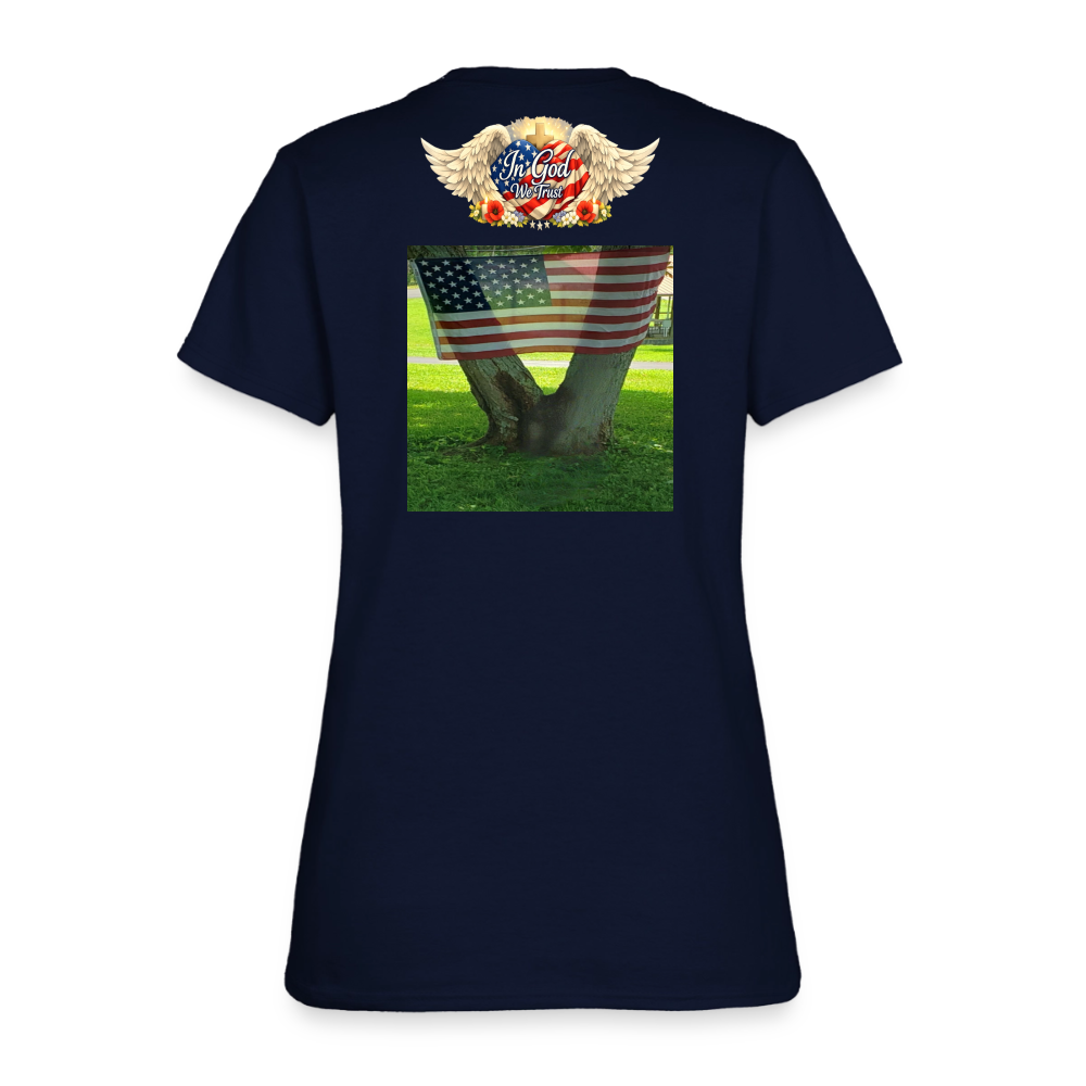 Memorial Day — "Your Sacrifice is Never Forgotten" | Women's T-Shirt — Classic Edition - navy