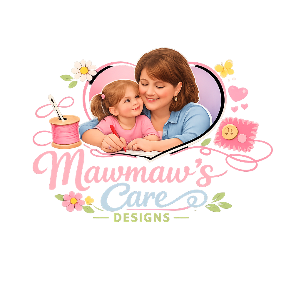Mawmaw's Care Designs | Transparent Waterproof Logo Sticker | Version 2